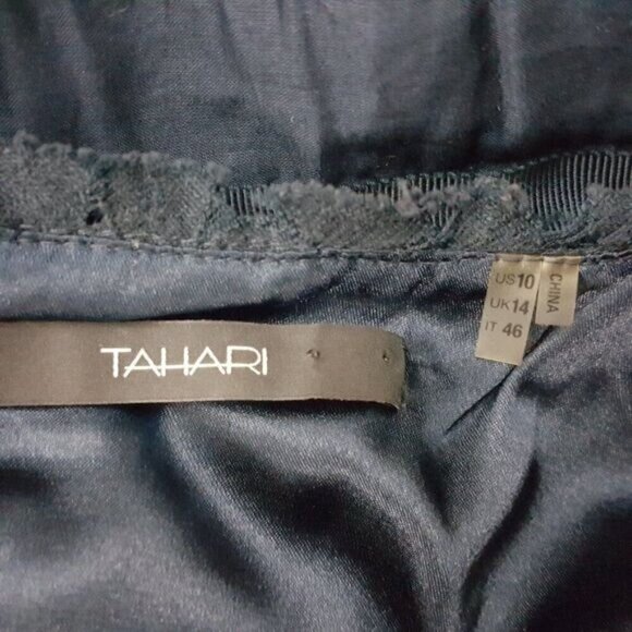 TAHARI Blue Lace Shift Dress sz10 pockets - Picture 5 of 6